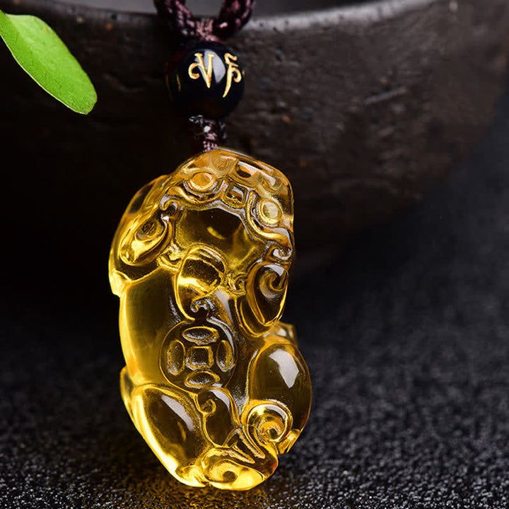 Buddha Stones FengShui Citrin PiXiu Reichtum Halskette Anhänger - image 9