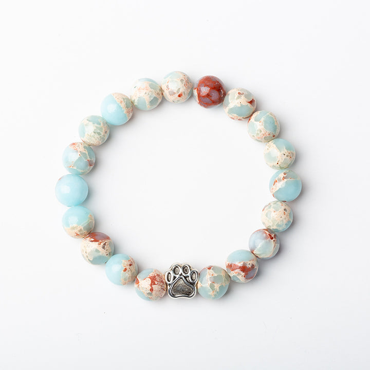 Indischer Achat, grüner Achat, Hundepfote, positives, ruhiges Armband