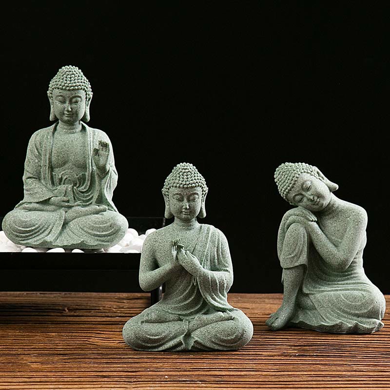 Tibetische Meditation Kontemplation Buddha Gelassenheit Mitgefühl Statue Figur Dekoration - image 0
