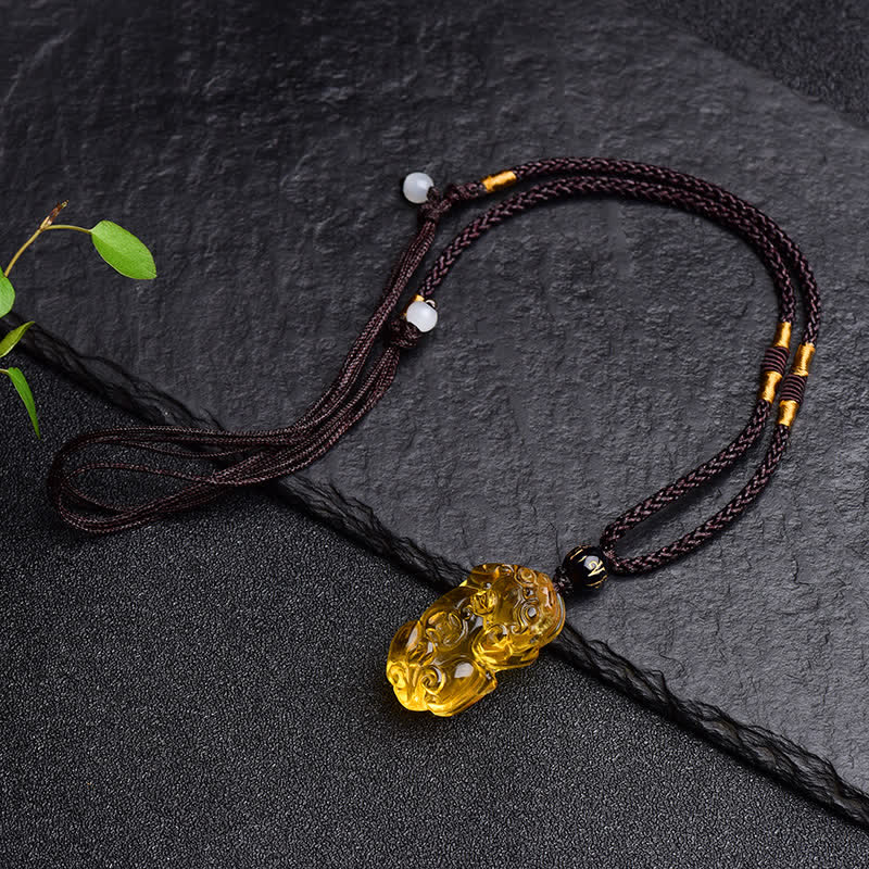 Buddha Stones FengShui Citrin PiXiu Reichtum Halskette Anhänger - image 11