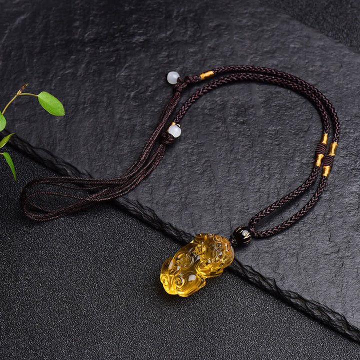 Buddha Stones FengShui Citrin PiXiu Reichtum Halskette Anhänger - image 11
