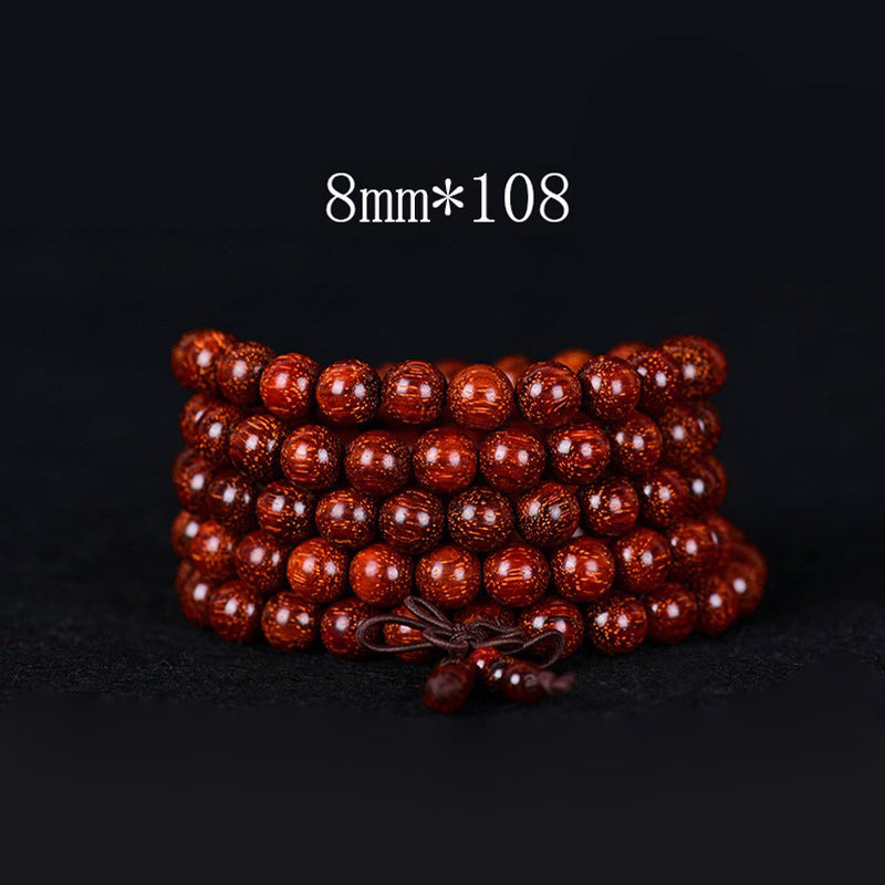 Buddha Stones Tibetisches kleines Blatt-Balance-Armband aus rotem Sandelholz