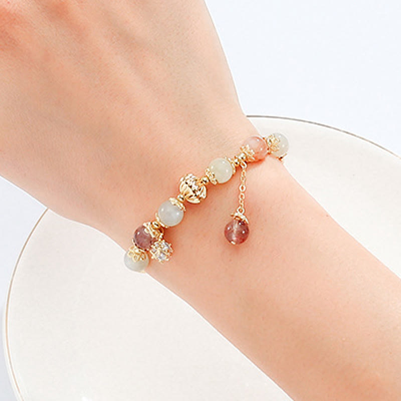 Buntes Rutilquarz-Katzenauge-Zirkon-Glücksperlenarmband - image 3