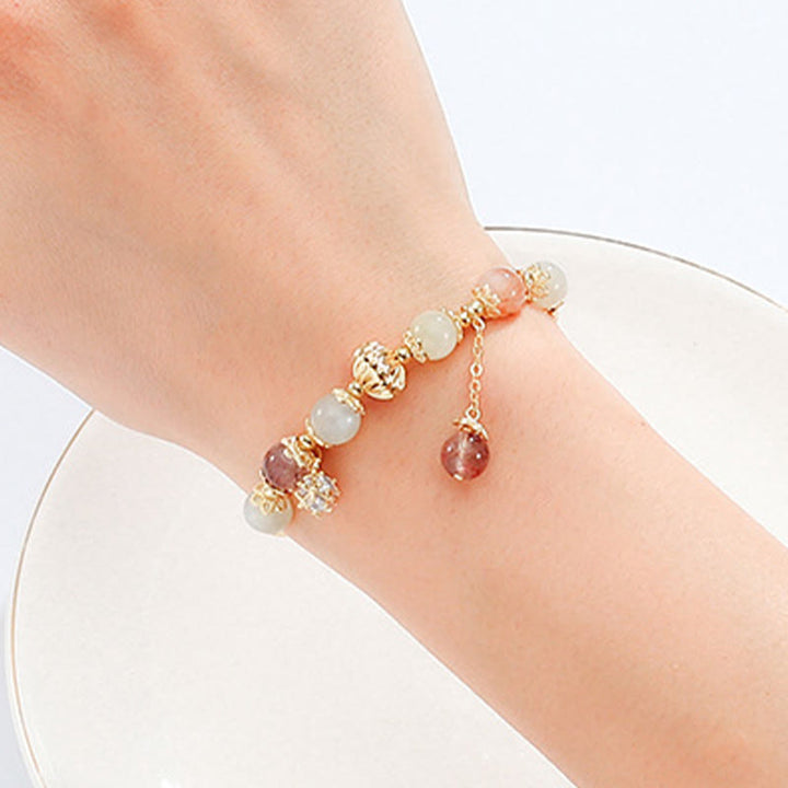 Buntes Rutilquarz-Katzenauge-Zirkon-Glücksperlenarmband - image 3
