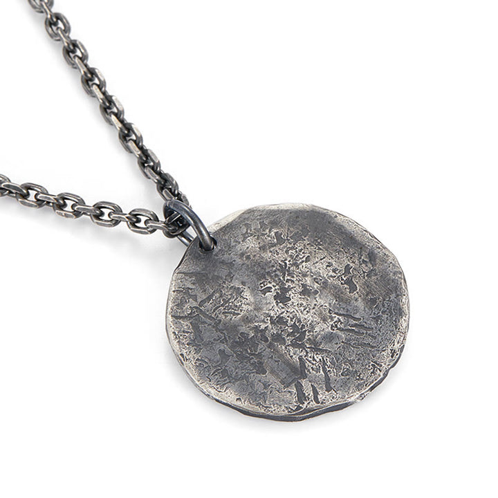 Buddha Stones 990 Sterling Silber Yin Yang Hammer Textur Harmony Halskette Anhänger - image 10