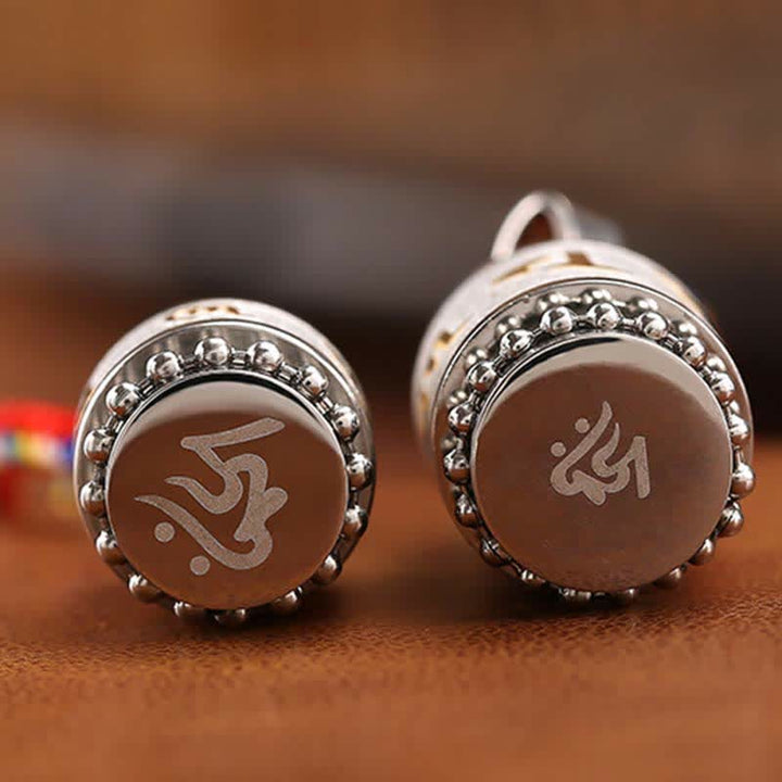 Buddha Stones ​​Tibet Om Mani Padme Hum Shurangama Mantra Titan Stahl Weisheit Amulett Halskette Anhänger - image 27