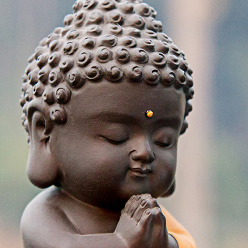 Buddha Stones, kleine Buddha-Gelassenheit, lila Ton, Heim-Schreibtisch-Dekoration - image 24