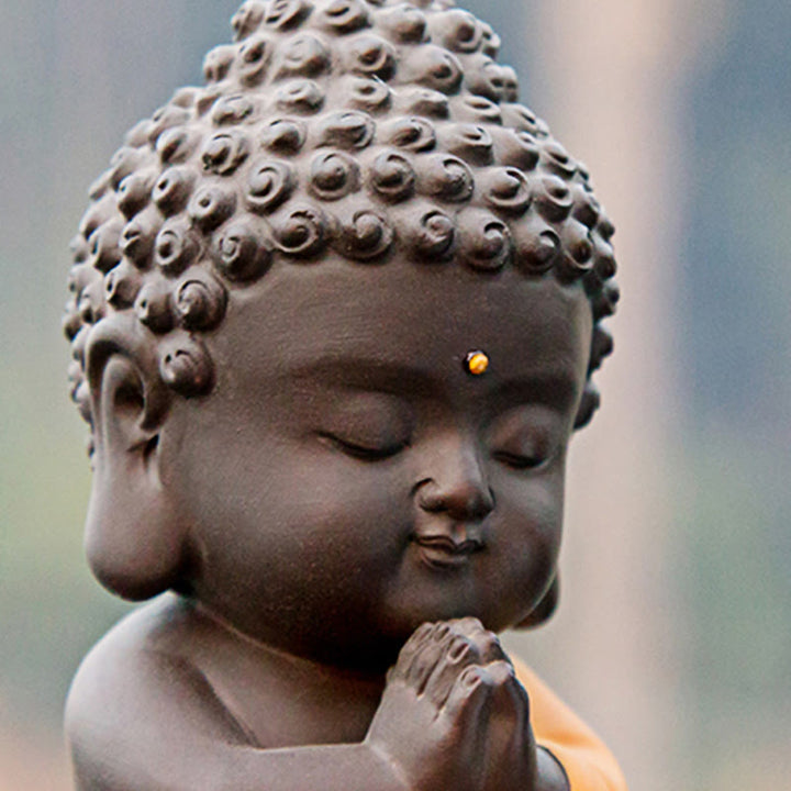 Buddha Stones, kleine Buddha-Gelassenheit, lila Ton, Heim-Schreibtisch-Dekoration - image 24