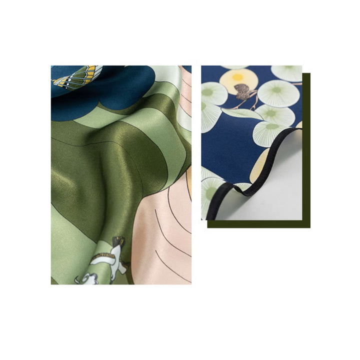 Buddha Stones, Dschungel-Ölgemälde, verheißungsvolle Wolken, Schal aus 100 % Maulbeerseide, doppelseitiger Seidenhalsschal der Premiumklasse 6A - image 27