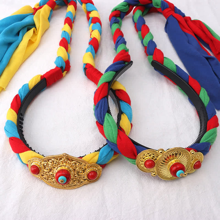 Tibetische bunte Quastenperlen Haarschmuck Haarschmuck - image 11