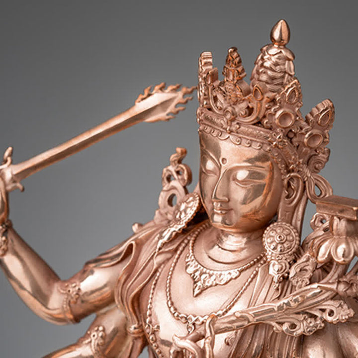 Vierarmige Manjusri Bodhisattva Figur Serenity Kupfer Statue Dekoration - image 6