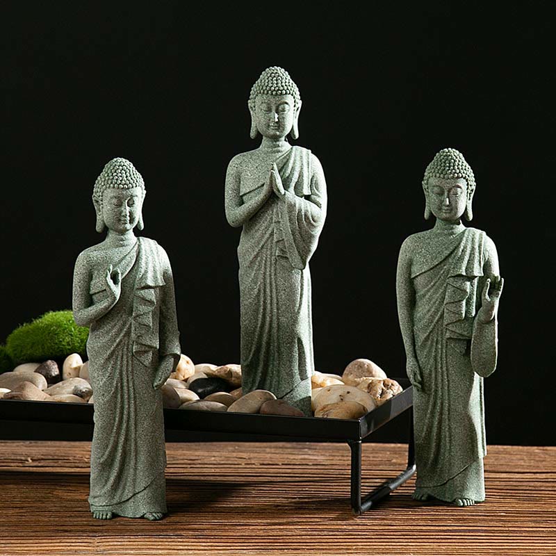 Tibetische Meditation Kontemplation Buddha Gelassenheit Mitgefühl Statue Figur Dekoration