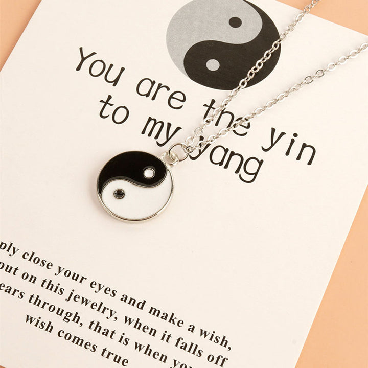 2 Stücke Yin Yang Harmonie Balance Halskette Anhänger - image 4