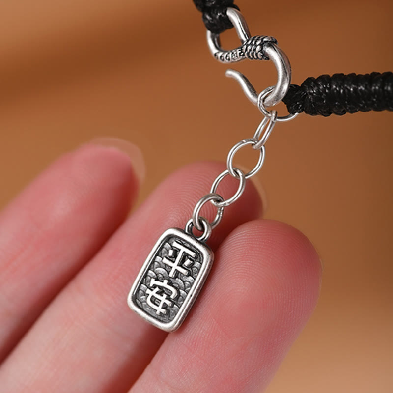 Buddha Stones 999 Sterling Silber Friedensschnalle mit Fu-Zeichen, Kupfermünze, Glückswolken-Armband - image 5
