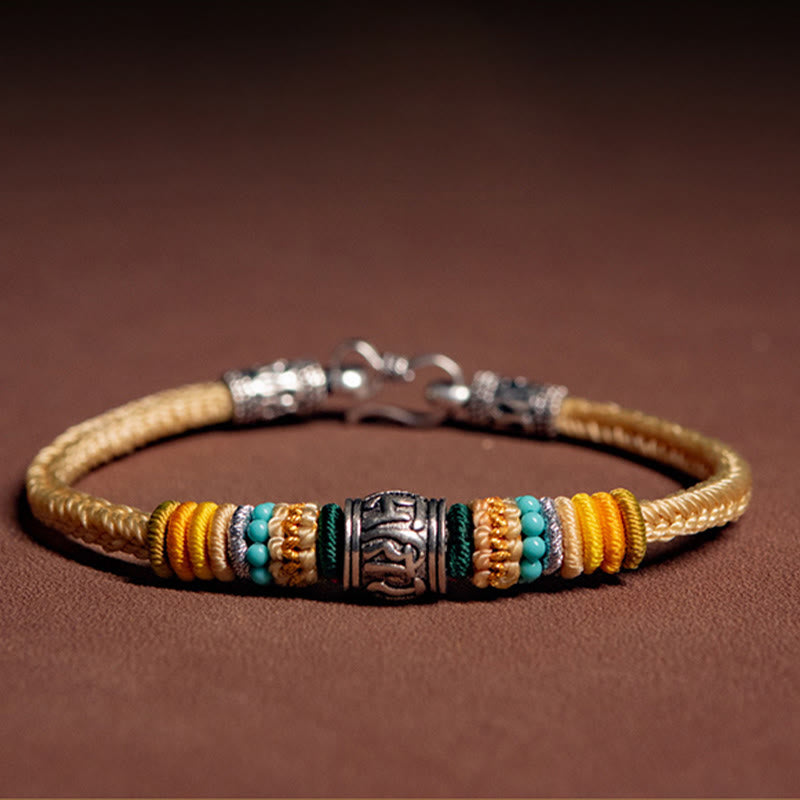 Buddha Stones Handgefertigtes geflochtenes Armband aus 925er-Sterlingsilber, tibetisches Om Mani Padme Hum Purity - image 2