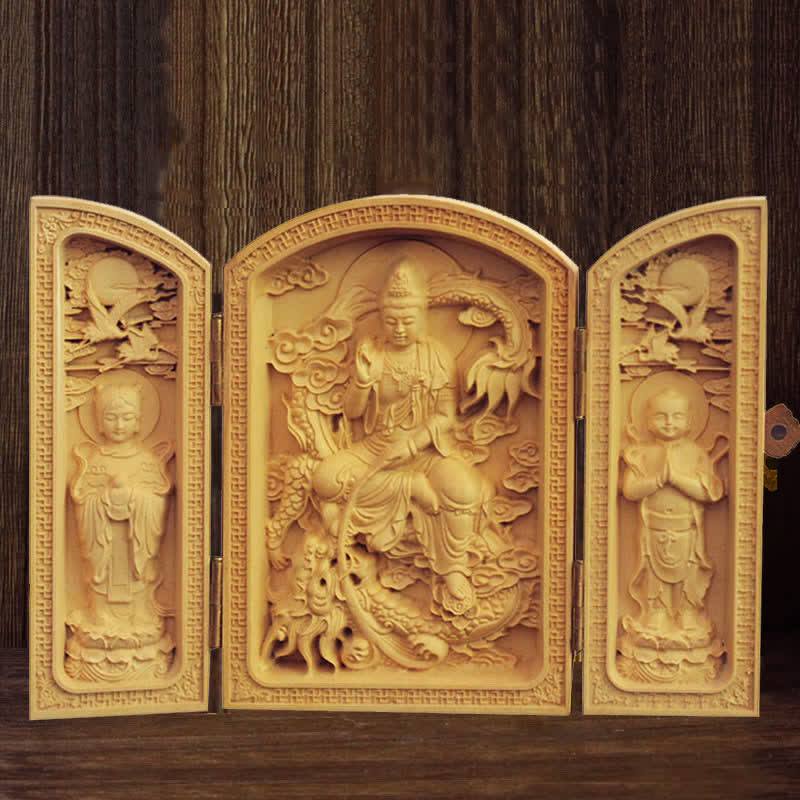 Tausendarmiger Avalokitesvara Kwan Yin Buddha Buchsbaum Reichtum Home Dekoration Altar