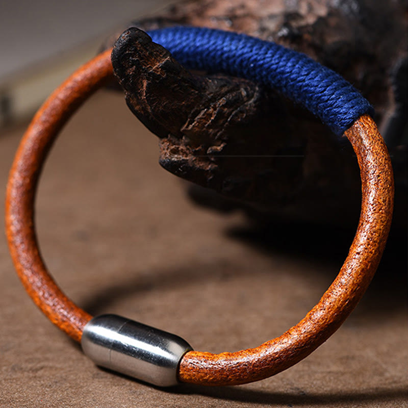 Armband mit Buddha Stonesn, tibetischem Leder, handgefertigt, fünf Elemente, Glücksgeflecht, Schnalle - image 10