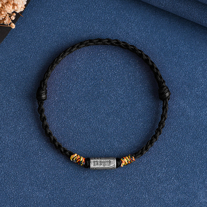 Buddha Stones Handgefertigtes Fußkettchen aus 925er-Sterlingsilber - Armband (Handgelenkumfang 13-18 cm) - Schwarzes Seil - image 20