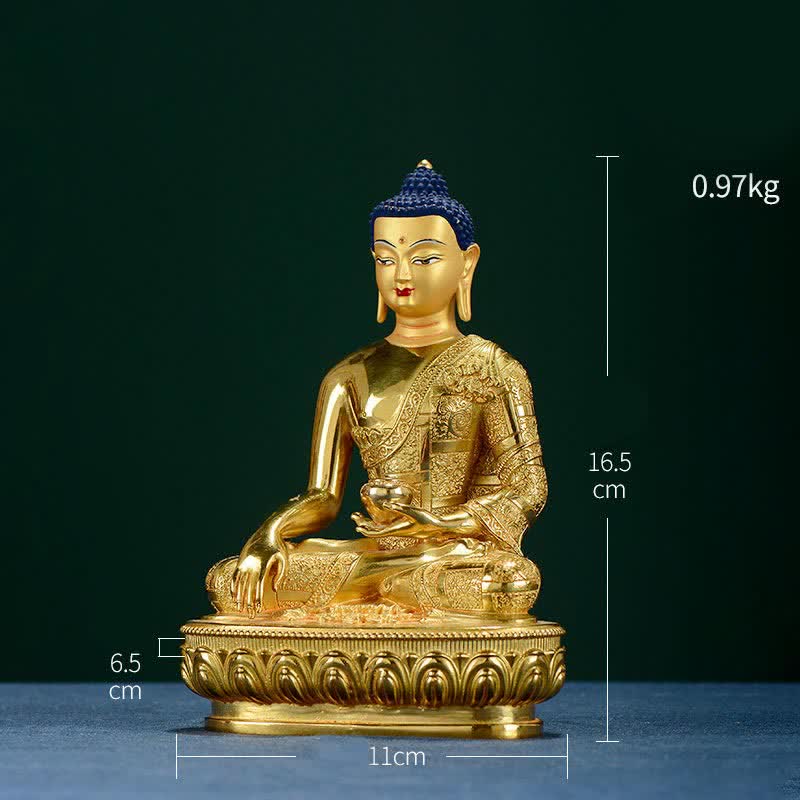 Buddha Shakyamuni Figur Erleuchtung Kupferstatue Heimdekoration - image 5