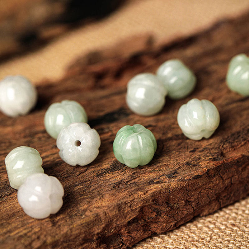 Buddha Stones Geflochtenes Armband mit Friedensschnalle aus weißem Jade, Kürbisperle und Glücksbringer - image 7