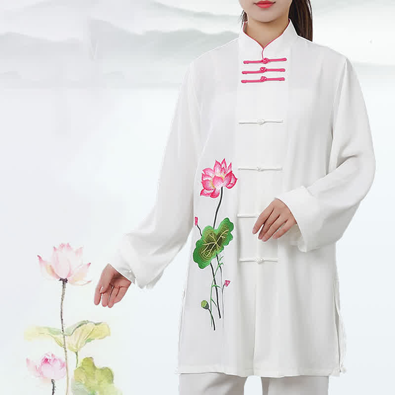 Lotusblüten-Blatt-Muster, Tai-Chi-Meditation, Gebet, spirituelle Zen-Übungskleidung, Damen-Set - image 2