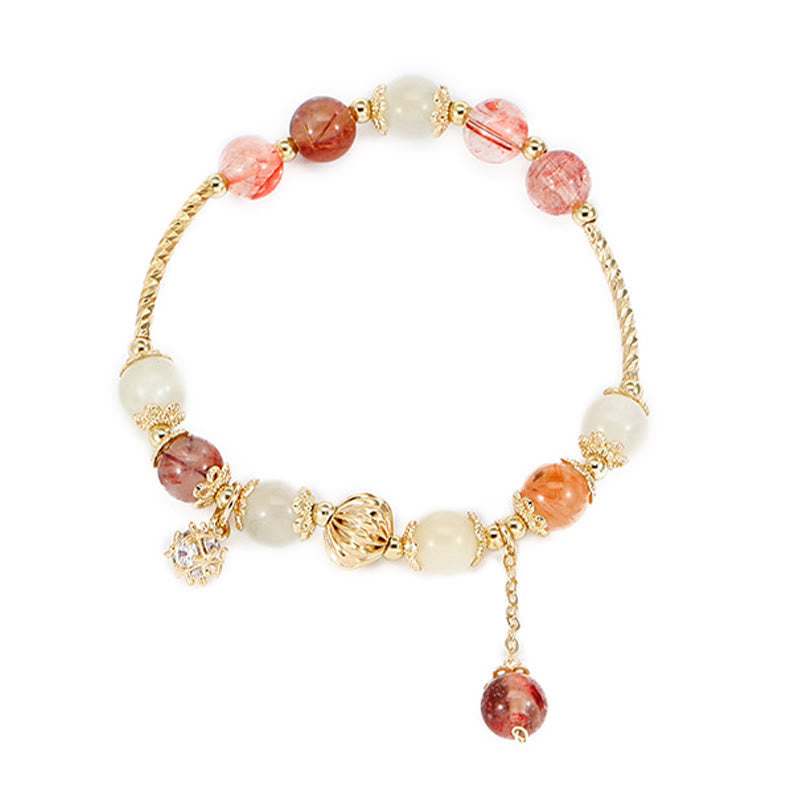 Buntes Rutilquarz-Katzenauge-Zirkon-Glücksperlenarmband - image 9
