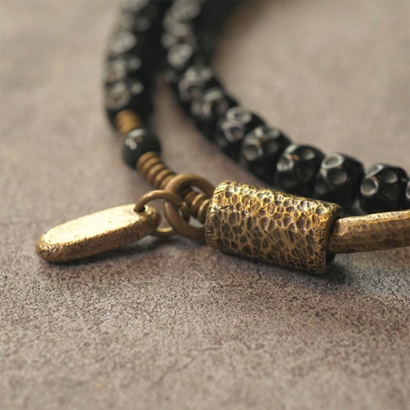 Buddha Stones ​​Retro-Armband aus Kokosnussschale, Messing und Kupfer, dreifach gewickelt - image 6