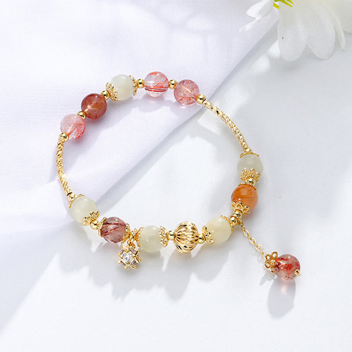 Buntes Rutilquarz-Katzenauge-Zirkon-Glücksperlenarmband - image 5