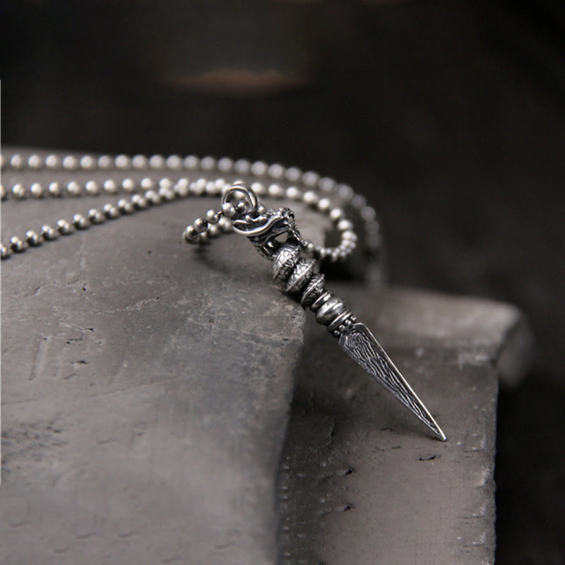 ❗❗❗Ein Blitzverkauf – Buddha Stones 925 Sterling Silber Jahr des Drachen Design Dorje Vajra Schutz Halskettenanhänger - image 1