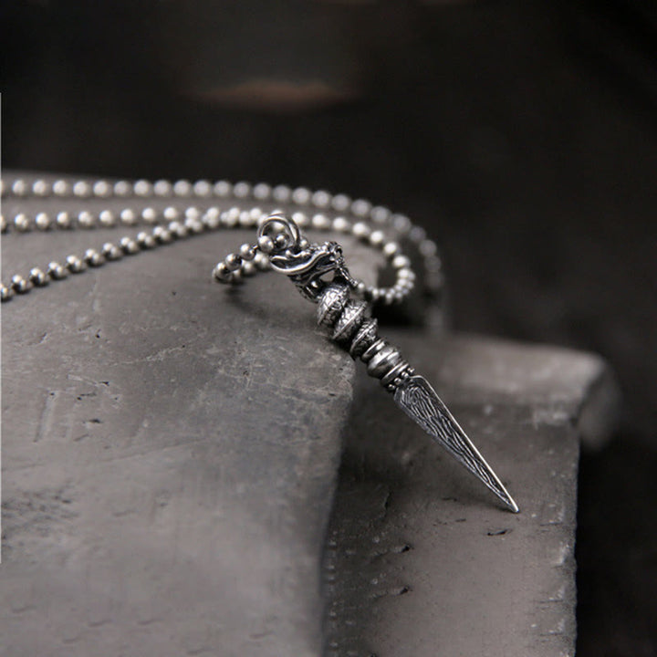 ❗❗❗Ein Blitzverkauf – Buddha Stones 925 Sterling Silber Jahr des Drachen Design Dorje Vajra Schutz Halskettenanhänger - image 1