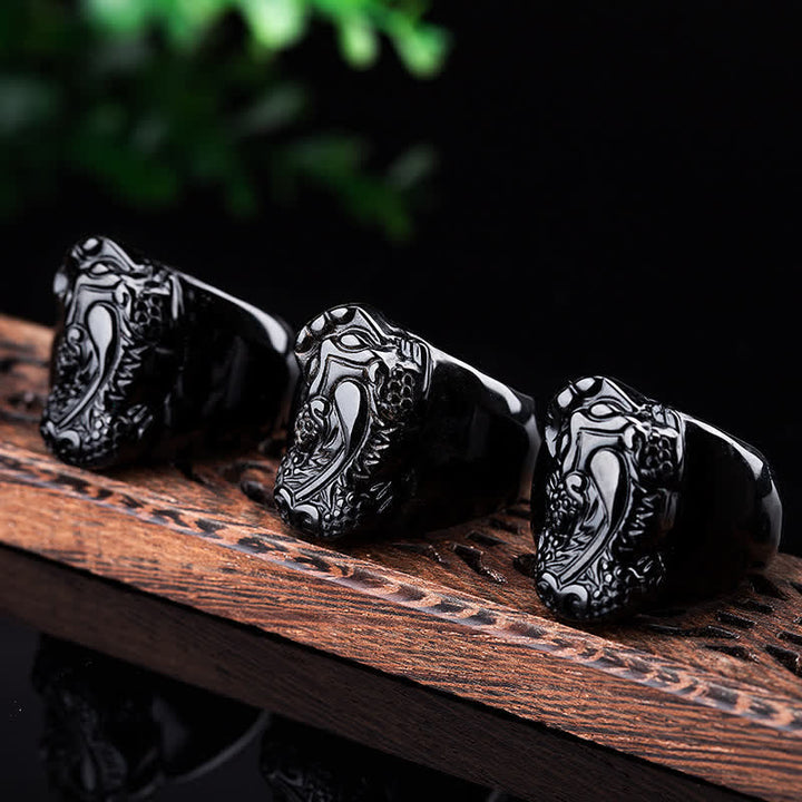 FengShui PiXiu Schwarzer Obsidian-Stärkering