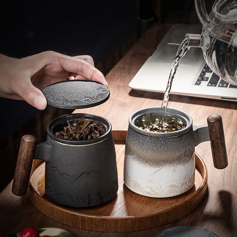 Buddha Stones Vintage Berg Meer Keramik Teetasse Tee Tassen