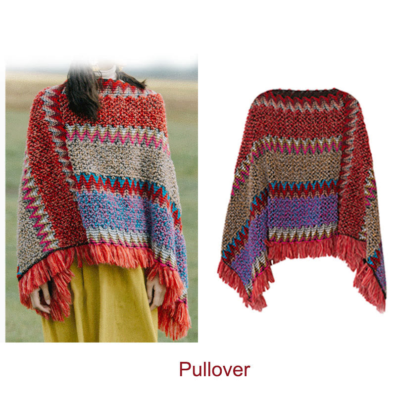 Tibetischer Schal mit Buddha Stonesn, warmer Strickmantel, tibetischer Quastenschal - image 14