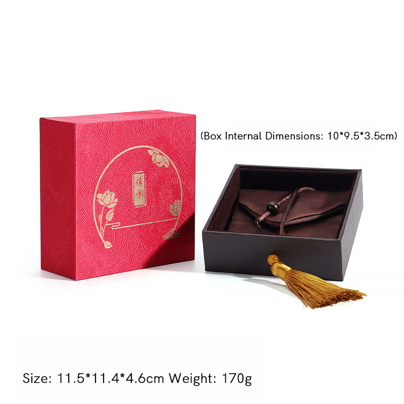 Vintage Lotus Schmuck Aufbewahrungsbox Quasten Geschenkbox - Rot (11,5 x 11,4 x 4,6 cm) - image 9