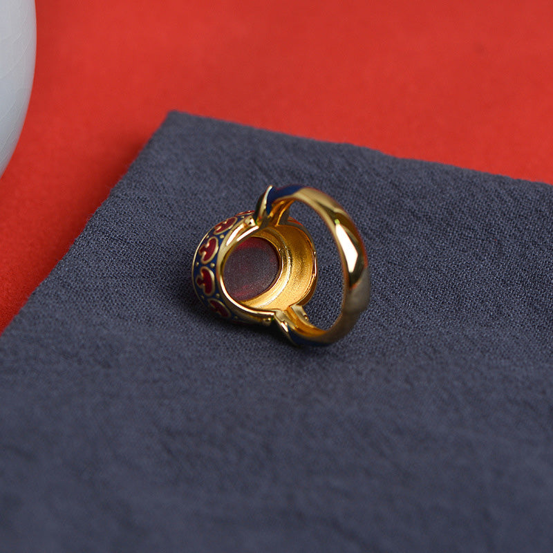 Buddha Stones 925 Sterling Silber Red Corundum Courage Ring - image 4