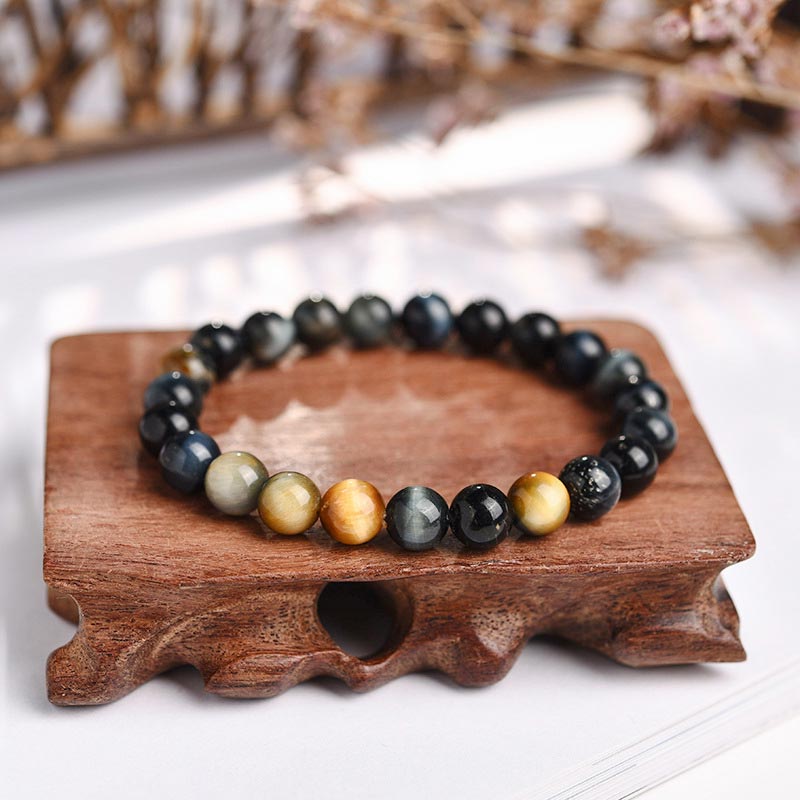 Buddha Stones Angst Stress Heilung Kristall Tigerauge Perlenarmband - Traumhaftes Tigerauge – 8 mm - image 5