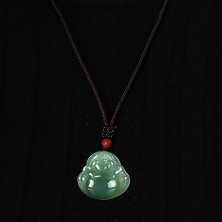 Lachender Buddha Jade Fülle Halskette Anhänger - image 7