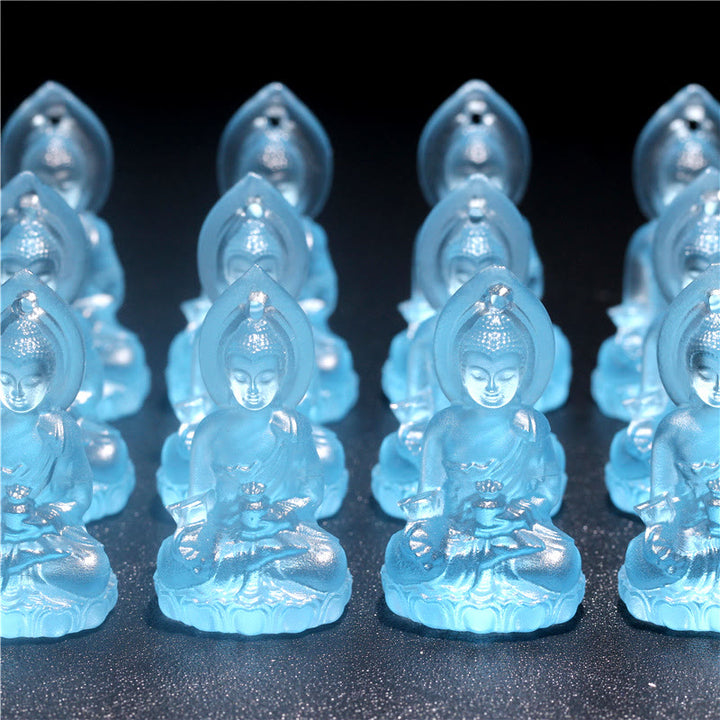 Buddha Stones, blauer Tathagata-Buddha-Medizin-Buddha-Liuli-Kristall, Serenity-Amulett-Halskettenanhänger - image 14