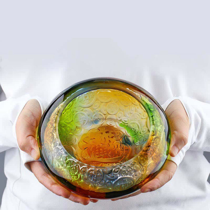 Handgefertigte Liuli Kristall-Schatzschale, Barren, Kunststück, Heimdekoration - image 0