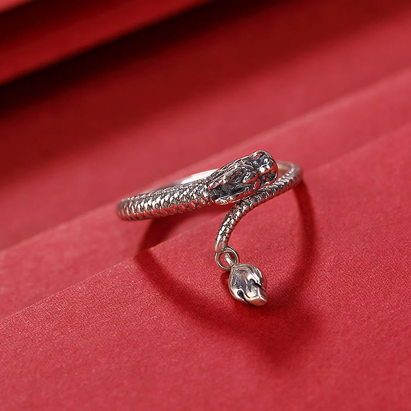 Buddha Stones 925 Sterling Silber Vintage Jahr des Drachen Glück Schutz Stärke verstellbarer Ring - image 19