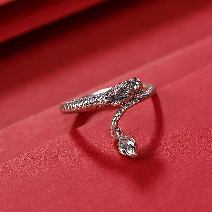 Buddha Stones 925 Sterling Silber Vintage Jahr des Drachen Glück Schutz Stärke verstellbarer Ring - image 19