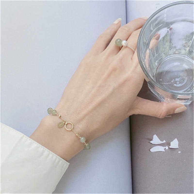Buddha Stones Einzigartiges Glücksperlenarmband aus natürlicher Hetian-Jade mit 14-karätigem Gold gefüllt - image 6