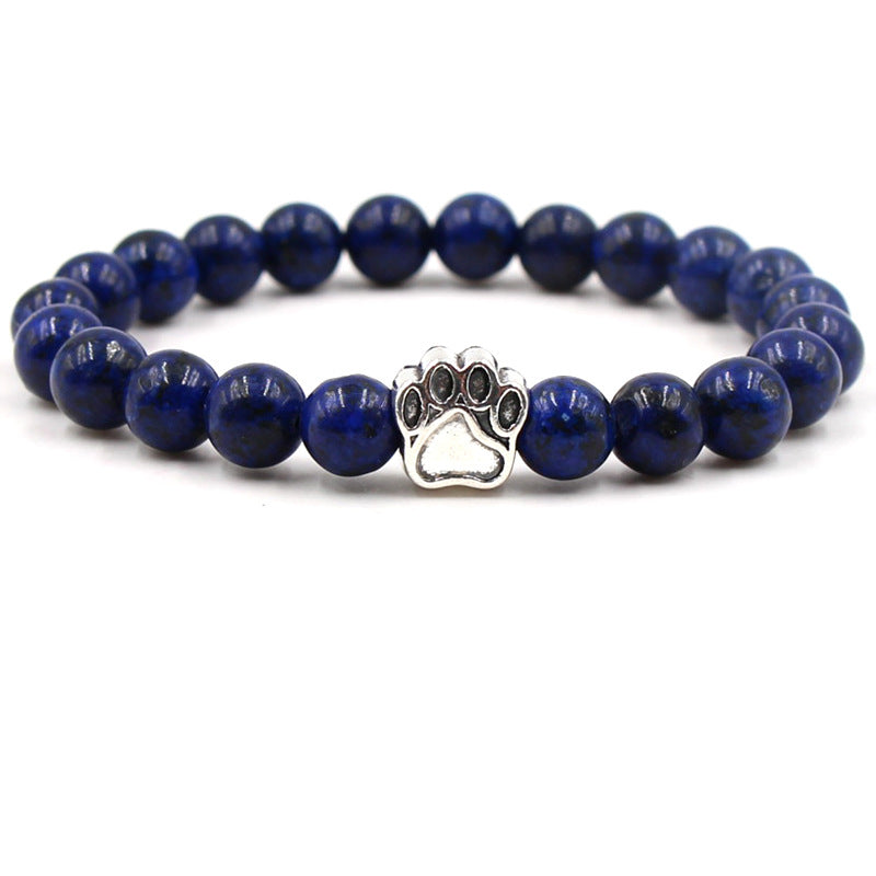 Indischer Achat, grüner Achat, Hundepfote, positives, ruhiges Armband