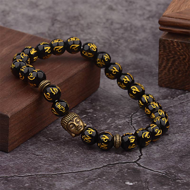 Buddha Stones Tibetisches Buddha-Mantra-Amulett-Armband