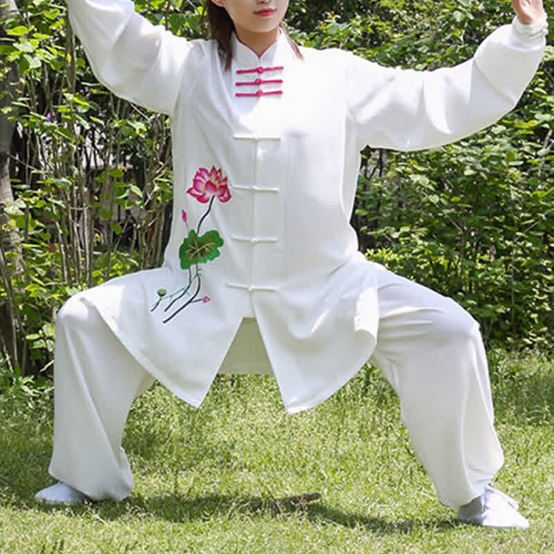 Lotusblüten-Blatt-Muster, Tai-Chi-Meditation, Gebet, spirituelle Zen-Übungskleidung, Damen-Set