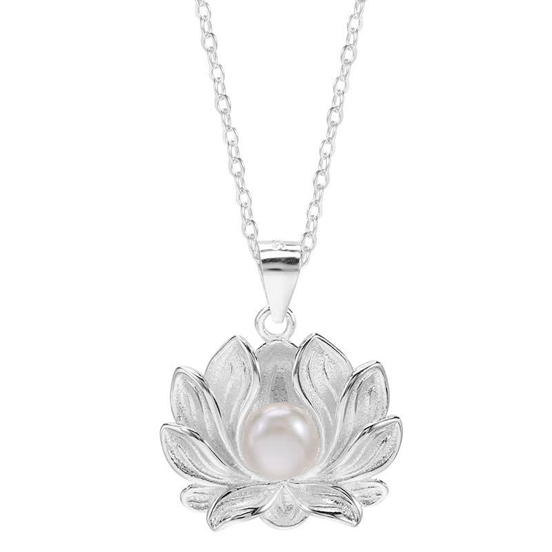 Buddha Stones 925 Sterling Silber Lotusblume Perle Reichtum Halskette Anhänger - image 10