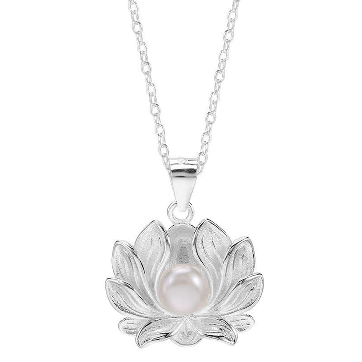 Buddha Stones 925 Sterling Silber Lotusblume Perle Reichtum Halskette Anhänger - image 10