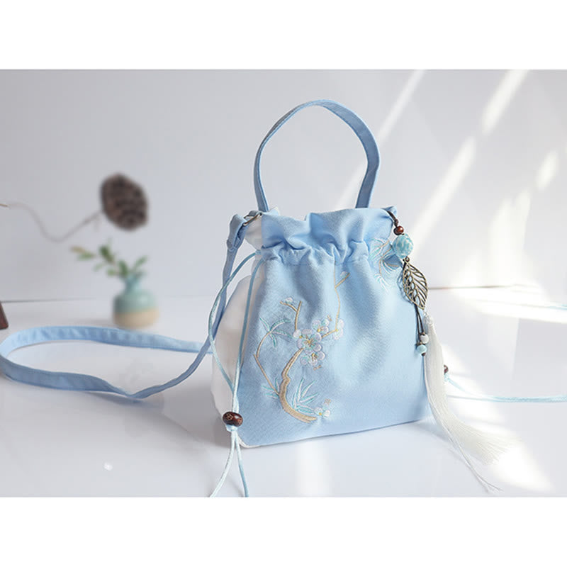 Buddha Stones Handgefertigte bestickte Blumen Canvas Tote Schultertasche Handtasche - image 37