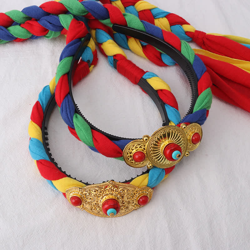 Tibetische bunte Quastenperlen Haarschmuck Haarschmuck - image 4
