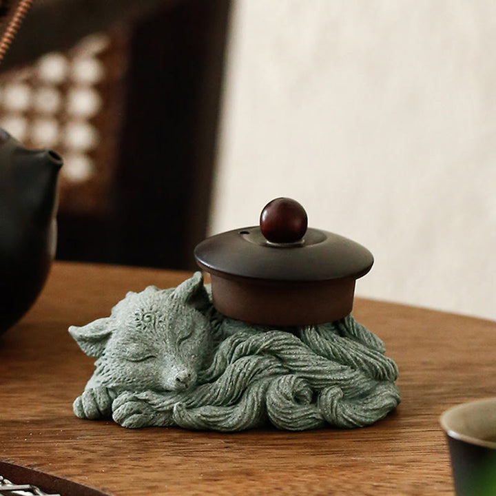 Buddha Stones Kleiner neunschwänziger Fuchs zum Schutz für Zuhause, Tee, Haustier, Dekoration - image 8